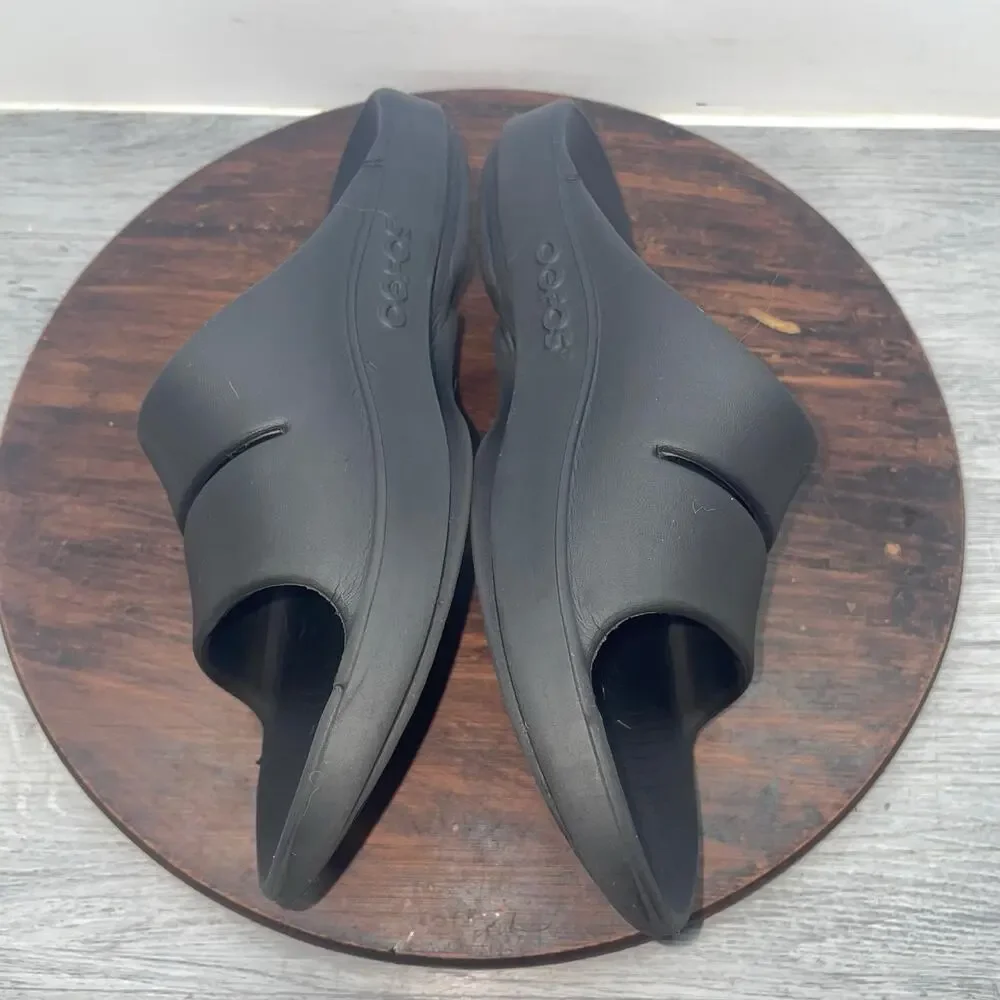 Oofos Ooahh Sandals Men’s 7 Women’s 9 Black Recovery Slip On Comfort Slides